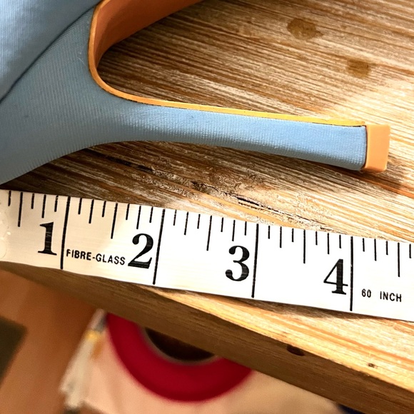 PrettyLittleThing,  Sky Blue Neoprene Stiletto Zip Boots | EUC, Size 7 - Picture 6 of 10